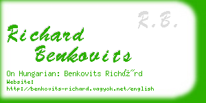 richard benkovits business card